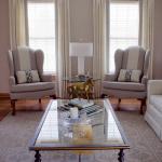 Classic Greek Key Living Room - Grey & Cream. Saint Charles, IL Residence