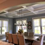 Light & Easy Solar Shades showcase a stunning coffered ceiling.South Elgin, IL Residence.