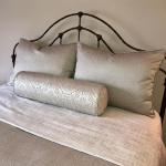 Details make perfection ~ Custom coverlet, shams, and pillows. Batavia, IL Residence 
